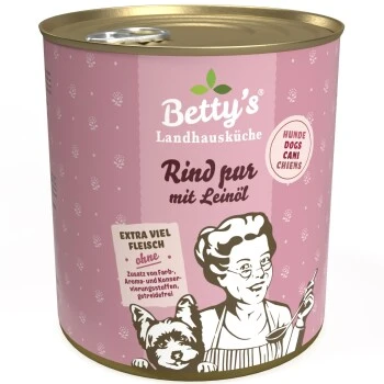 Betty's Landhausküche Rind Pur Mit Leinöl 6 X 800g Für Hund 1 Betty's Landhausküche Rind Pur Mit Leinöl 6 X 800g Für Hund