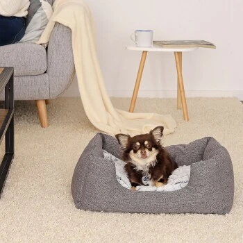 Lionto Hundebett Mit Wendekissen Meliert Grau S 2 Lionto Hundebett Mit Wendekissen Meliert Grau S – Bild 2