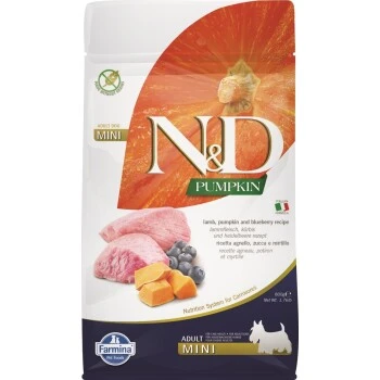 N&D Farmina N&D PUMPKIN Hund Lamm Und Heidelbeeren Adulte Mini 800g 1 N&D Farmina N&D PUMPKIN Hund Lamm Und Heidelbeeren Adulte Mini 800g