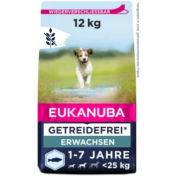 EUKANUBA Getreidefrei Mit Fisch Für Kleine Und Mittelgroße Rassen 12 Kg 1 EUKANUBA Getreidefrei Mit Fisch Für Kleine Und Mittelgroße Rassen 12 Kg