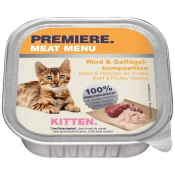 PREMIERE Meat Menu Kitten Rind & Geflügelkomposition 16x100 G 1 PREMIERE Meat Menu Kitten Rind & Geflügelkomposition 16x100 G