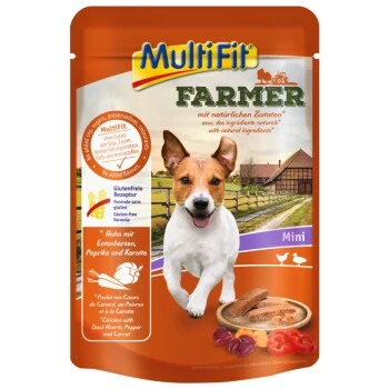 MultiFit Farmer Adult Mini 24x100g Huhn Mit Entenherzen, Paprika Und Karotte 1 MultiFit Farmer Adult Mini 24x100g Huhn Mit Entenherzen, Paprika Und Karotte