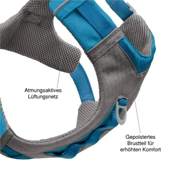 Kurgo Journey Air Hundegeschirr Blau/ Grau L 8 Kurgo Journey Air Hundegeschirr Blau/ Grau L – Bild 8