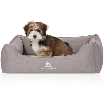 Knuffelwuff Orthopädisches Hundebett Leano Aus Velours Mit Handwebcharakter Grau M-L 4 Knuffelwuff Orthopädisches Hundebett Leano Aus Velours Mit Handwebcharakter Grau M-L – Bild 4