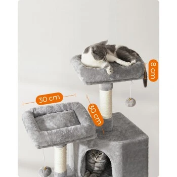 FEANDREA Katzenbaum 115cm Hellgrau Hellgrau 4 FEANDREA Katzenbaum 115cm Hellgrau Hellgrau – Bild 4