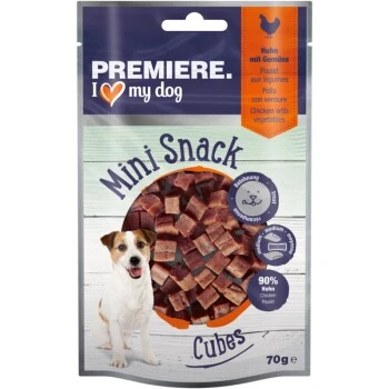 PREMIERE Mini Cubes Huhn Mit Karotte & Spinat 10x70g 1 PREMIERE Mini Cubes Huhn Mit Karotte & Spinat 10x70g