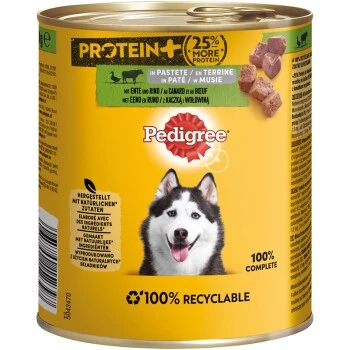 Pedigree Dose Protein+ In Pastete 12x800g Rind Mit Ente