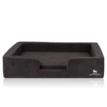 Knuffelwuff Orthopädisches Hundebett Mit Wendekissen Aus Velours Bellamy Schwarz M-L 4 Knuffelwuff Orthopädisches Hundebett Mit Wendekissen Aus Velours Bellamy Schwarz M-L – Bild 4