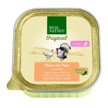 REAL NATURE Kitten Huhn Mit Pute Und Lachsöl 16x100g 1 REAL NATURE Kitten Huhn Mit Pute Und Lachsöl 16x100g